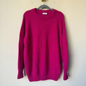 Closed Magenta Wool Alpaca Oversized Crewneck Sweater Size M